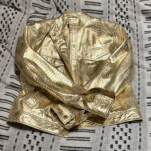 Leather Jacket Gold size 4